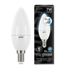 Лампа Gauss LED Candle E14 7W 4100К step dimmable