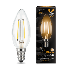 Лампа Gauss LED Filament Candle E14 9W 2700К 680Лм