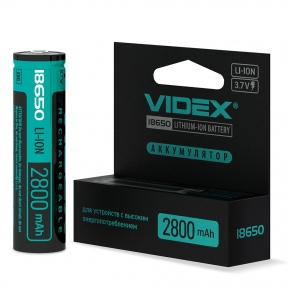 Акумулятор Videx літій-іонний 18650-P(захист) 2800mAh color box/1шт