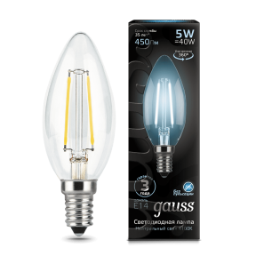 Лампа Gauss LED Filament Candle E14 5W 4100К 450Лм