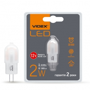 LED лампа VIDEX G4e 12V 2W G4 4100K 12V