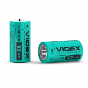 Акумулятор Videx літій-іонний 16340(без захисту) 800mAh bulk/1шт