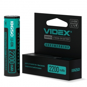 Акумулятор Videx літій-іонний 18650-P(захист) 2200mAh color box/1шт