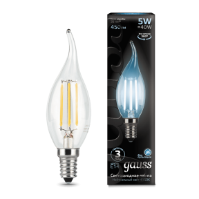 Лампа Gauss LED Filament Candle tailed E14 5W 4100K