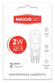 LED лампа Maxus G9 2W тепле світло 220V (1-LED-201)