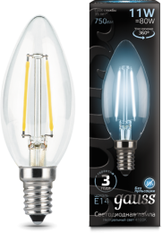 Лампа Gauss LED Filament Candle E14 11W 4100К 750lm