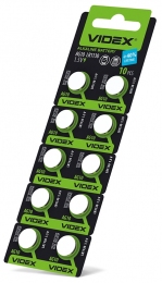 Батарейка годинникова Videx AG10/LR1130 BLISTER CARD