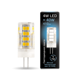 Лампа Gauss LED G4 AC185-265V 4W 4100K керамика 410Лм