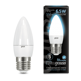 Лампа Gauss LED Candle E27 6.5W 4100К 550Лм