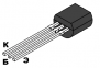 КТ503Д транзистор NPN (350мА 80В) (h21э: 40-120) 0,35W (ТО92)